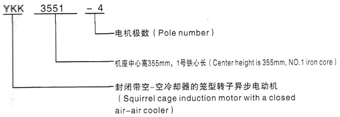 YKK系列(H355-1000)高压YKK4502-8/250KW三相异步电机西安泰富西玛电机型号说明